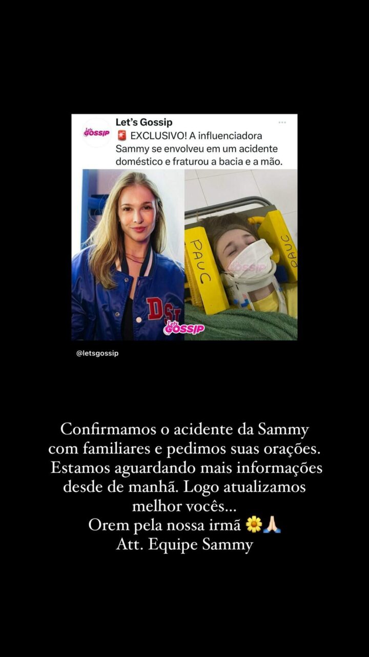 Sammy Sampaio, ex de Pyong Lee, hospitalizada